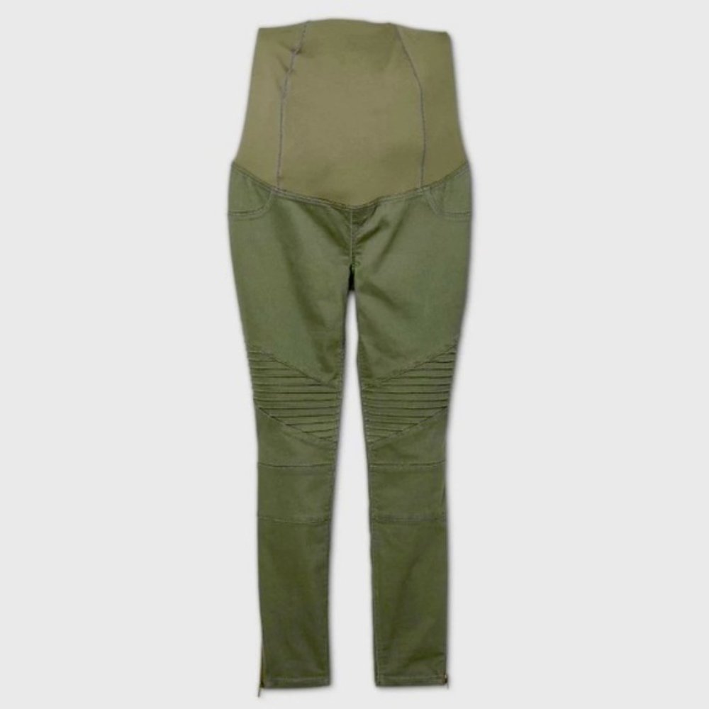 Isabel Maternity by Ingrid & Isabel long green stretchy denim pants Sz 6